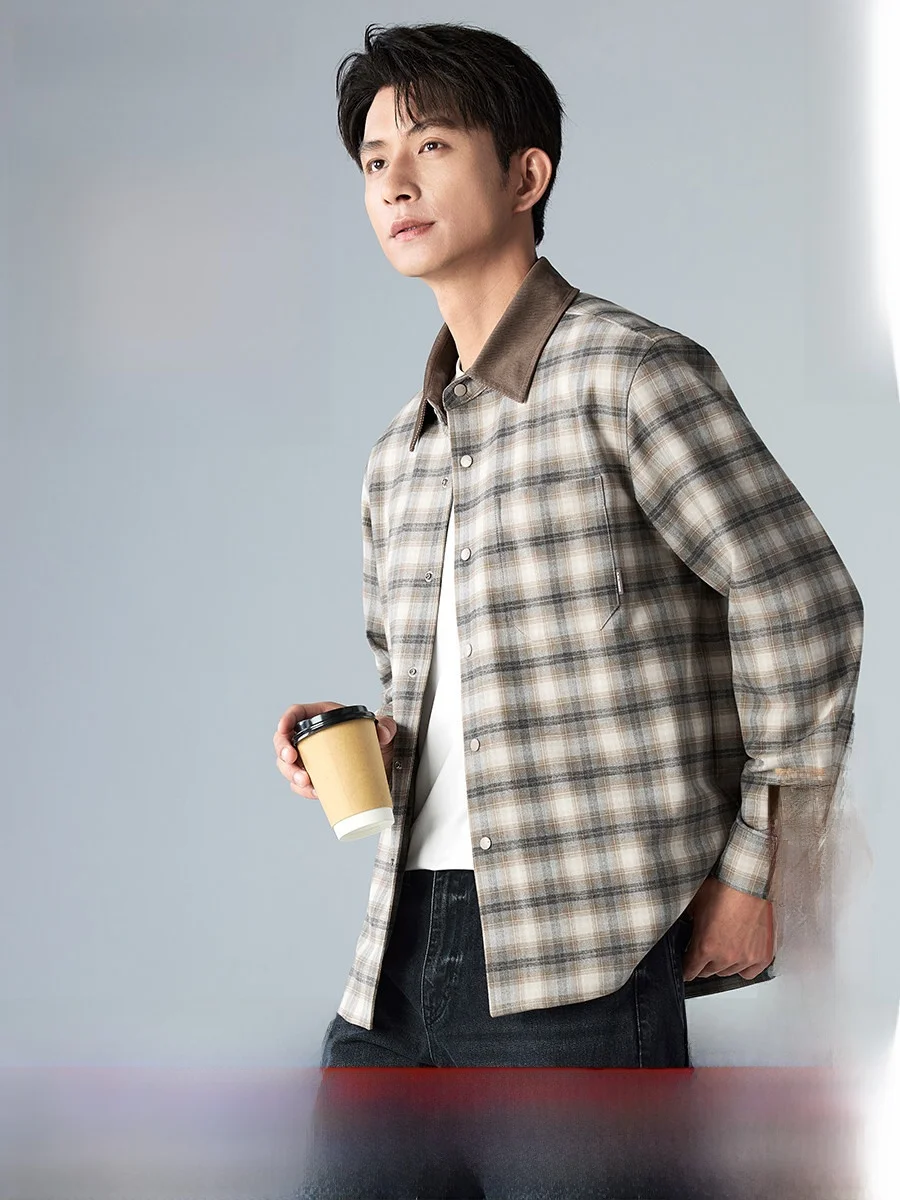 Lilanz Barn Style Loose Casual Jacket Thin Cotton Spring Autumn Men's Fashion Urban Youth Polyester Blend Long Sleeve Coat