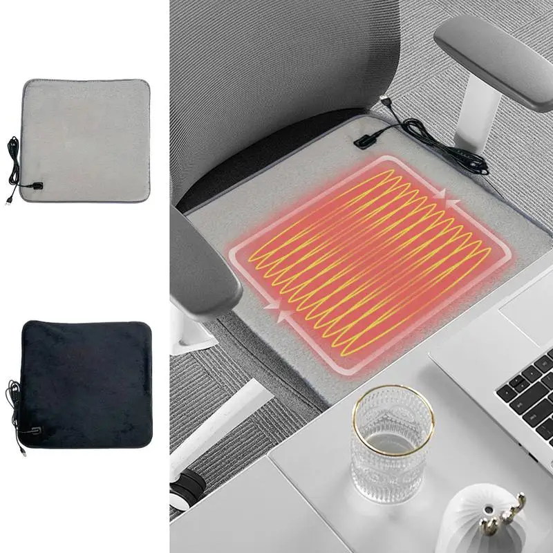 Heated Car Seat Cushion Non-Slip Electric Heated Chair Seat Cushion For Home Fast Heating Seat Heating Cushion 5 Heat Levels