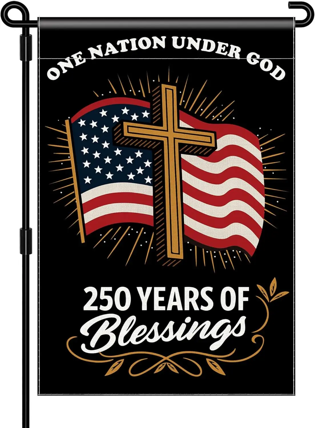 250th Anniversary USA Flag 12x18 Inch Double Sided Waterproof Patriotic Garden Flag 1776-2026 Banner, USA 250 year Anniversa MMZ