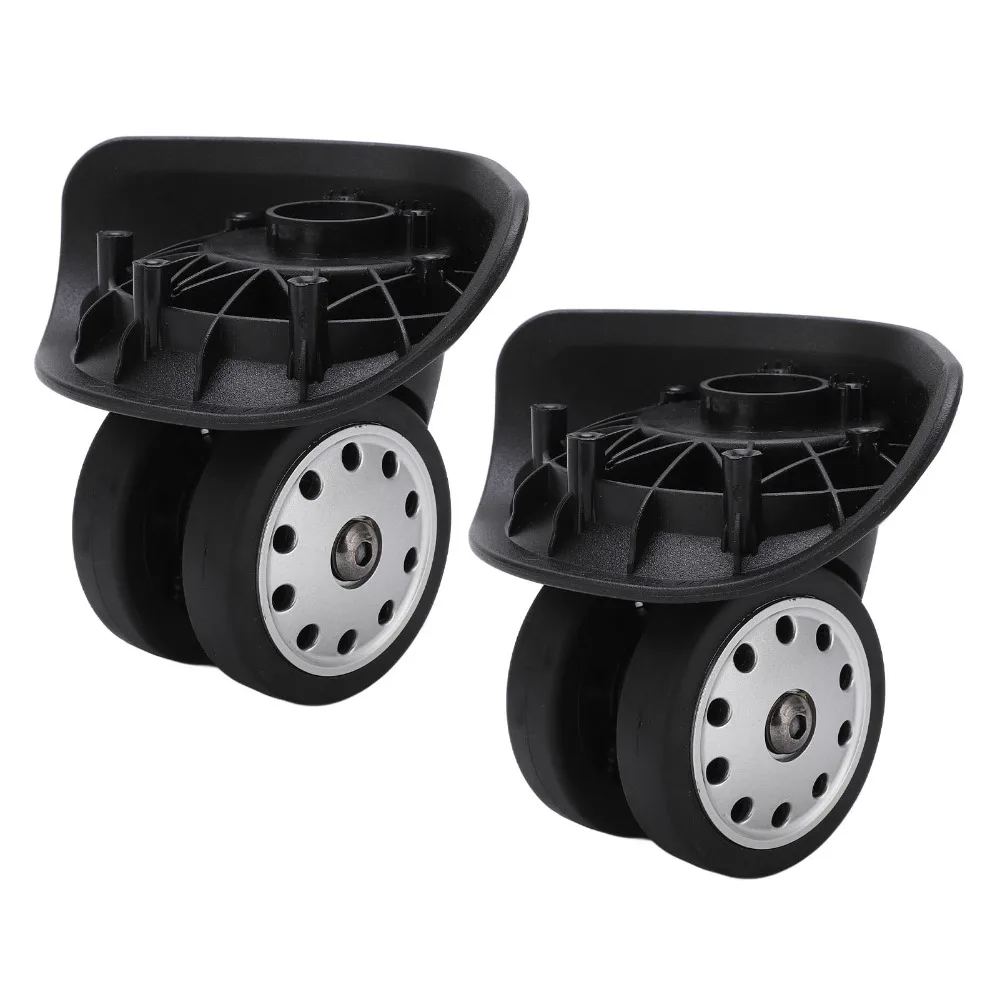 1 Pair Durable PP PET Luggage Replacement Casters Wear Proof Black Swivel Wheels Suitcase Wheels Luggage Repair