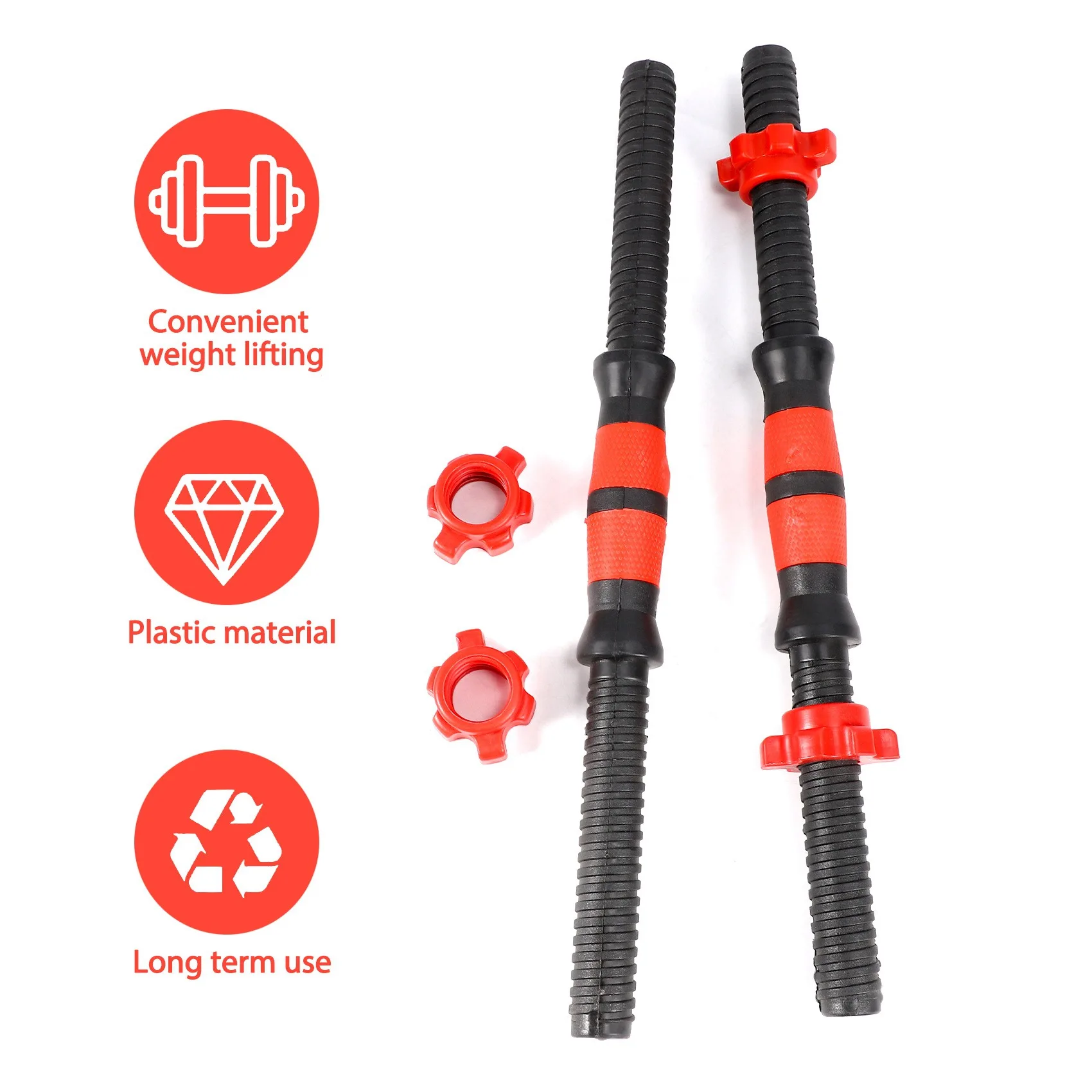 

New 2Pcs Dumbbell Bars Durable Prime Dumbbell Handle Barbell Handle Dumbbell Bars for Sport Workout Training Gym