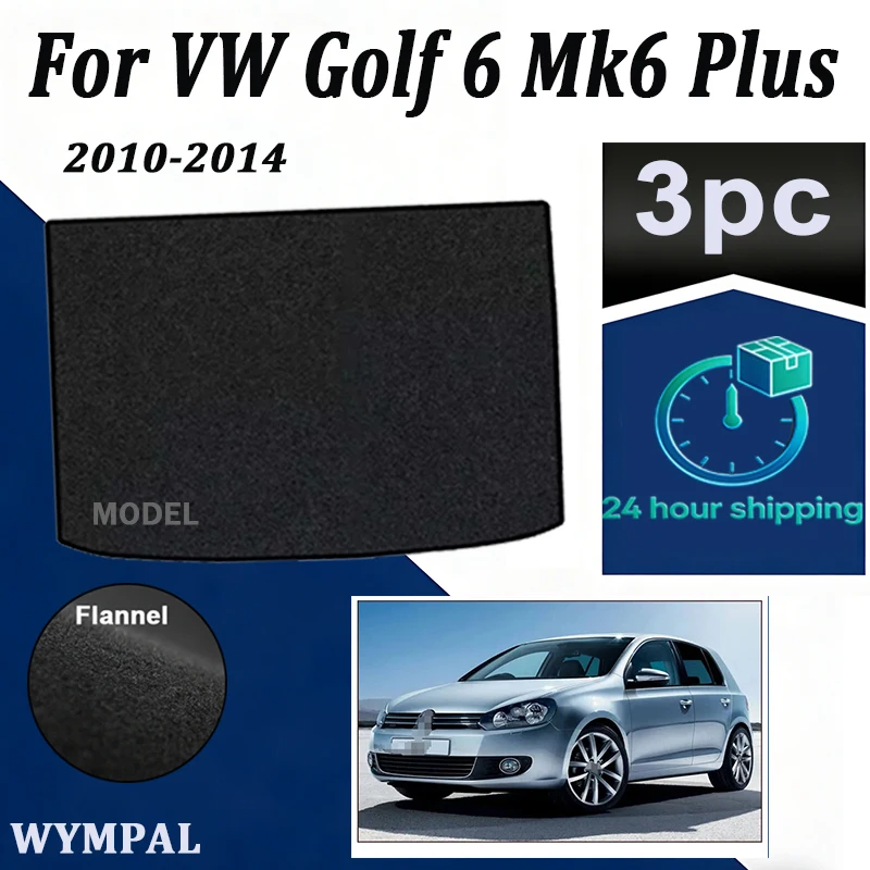 Nylon Rear Trunk Mat For VW Golf 6 Mk6 Plus GTI R 5K 2010~2014 Liner Tray Floor Carpet Pad Car Accessories Trunk Luggage black