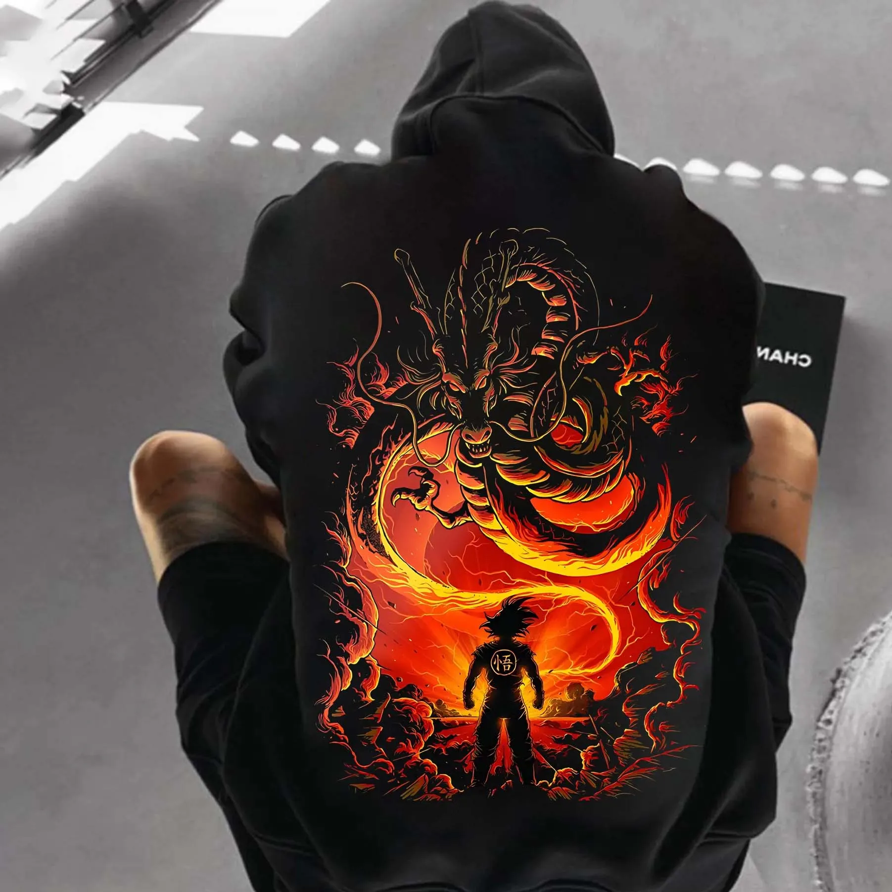 

Bandai Authorized Dragon Ball Printing Hooded Long-sleeved Warm Autumn and Winter Outdoor Casual Clothes for Men and Women