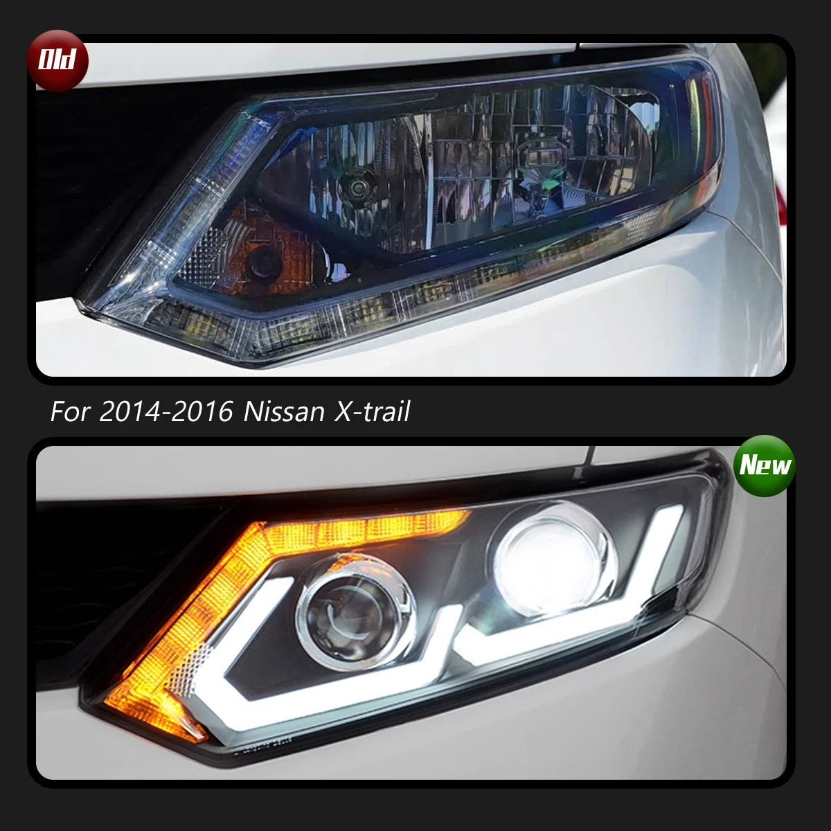 

TYPY New LED Car Headlights For Nissan X-trail Headlight 2014-2016 Signals Auto Accessories Daytime Running Lights
