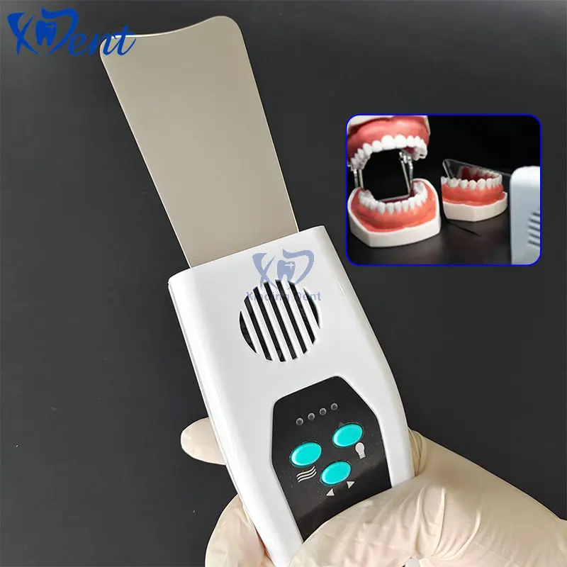 One Set Dental Automatic Anti-fog Mirrors Set Stainless Steel Mirrors with LED Light Orthodontic Photography Reflectors