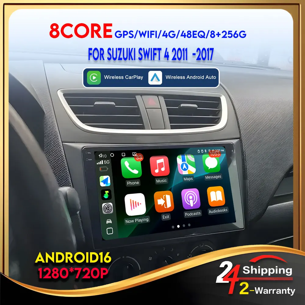 Android 16 Carplay Wireless For Suzuki Swift 4 2011 2012 2013 2014 2015 Multimedia Automotive Car Play 8Core Wifi Gps Autostereo