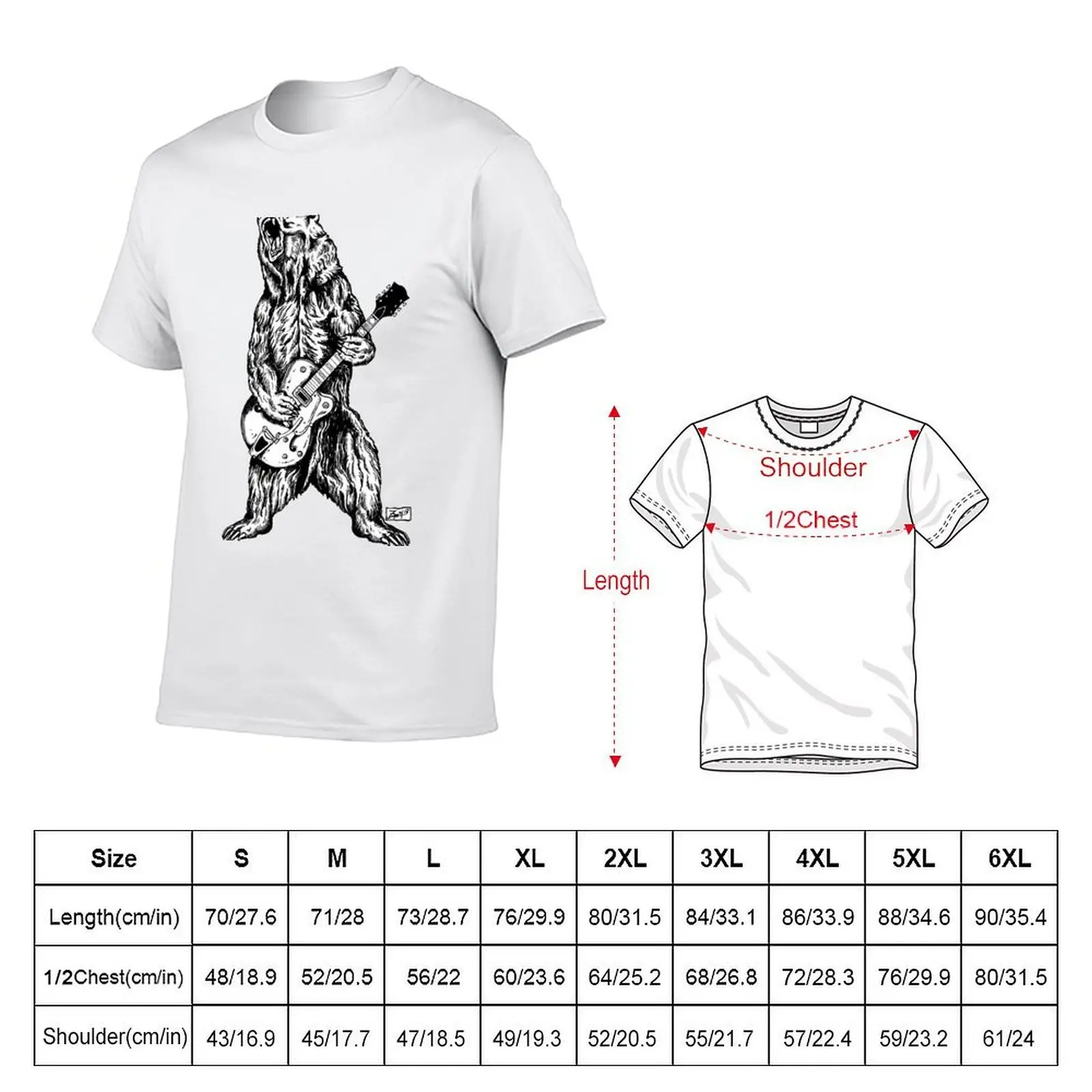 Bear Guitar T-Shirt g man t shirts for men mens graphic t shirts T-Shirt
