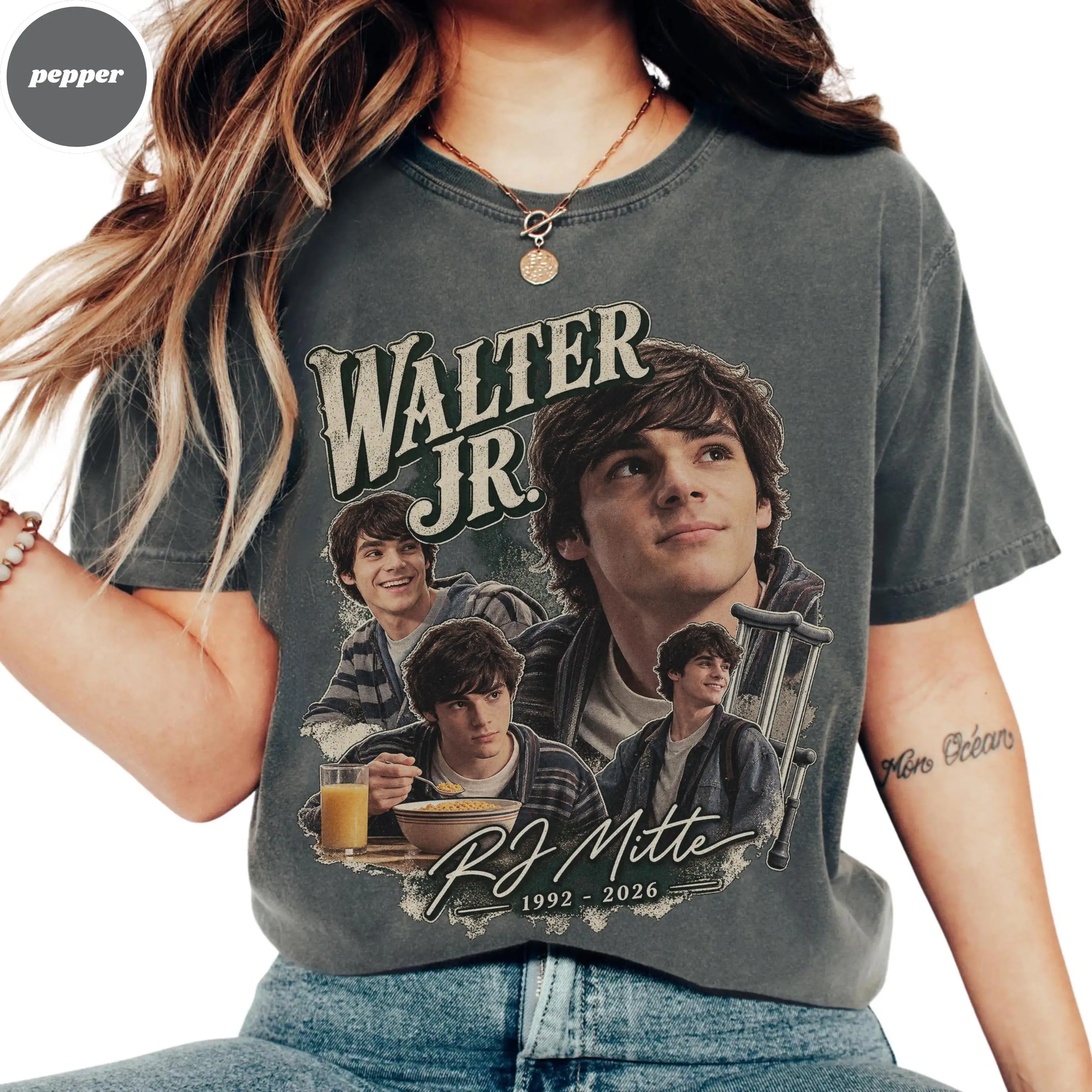RJ Mitte Tribute Shirt, Walter Jr Memorial Tee, Actor Tribute T-Shirt, TV Drama Fan Gift, RIP Walt Jr Fan Art Graphic Tee
