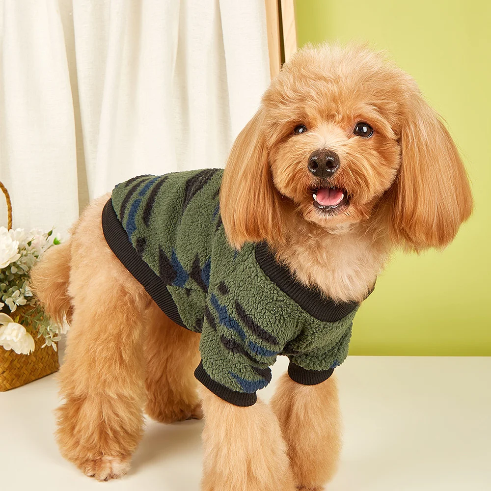 Totem Stampa Cucciolo di Cane Maglione per Cani di Piccola Taglia Inverno Caldo Pet Felpa con Cappuccio Vestiti Barboncino Schnauzer Bichon Pullover