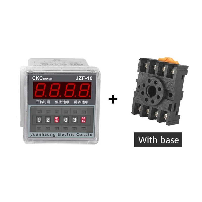 JZF-10 Forward and Reverse Time Relay with Base High Precision Digital Display AC220/380V DC24V 0.1S~99H
