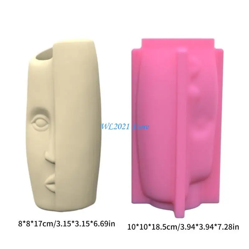 G5GC Flower Pot Mold Silicone Flowerpot Plant Vintage Mould Concrete Cement