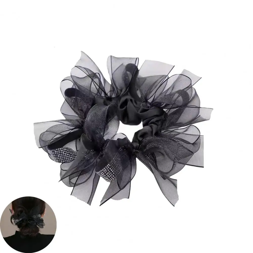 

Women Hair Accessory Women’s Organza Bow Hair Band Sparkling Rhinestone Ponytail Holder Elegant Hair Styling Tool Decorative
