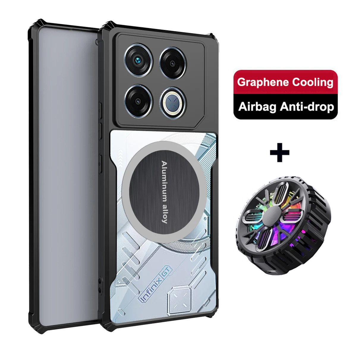 For INFINIX GT 20 Pro 5G Graphene Vent Hole Case For INFINIX GT20 Pro Heat Dissipation Breathable + Radiator INF GT 20Pro 5G