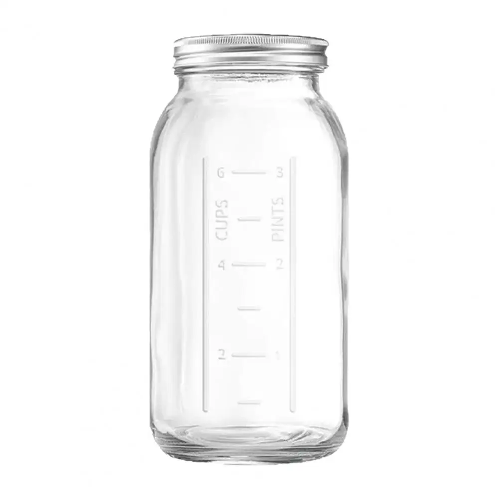 2000ML Wide Mouth Mason Glass Jar, Large Food Storage Jar with Lid, Dishwasher Safe Storage Container for Canning, Pickling, Jui - view 4
