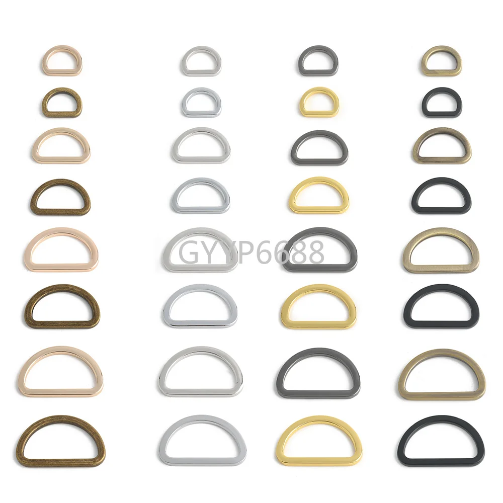 50PCS 15mm 25mm 32mm 38mm Metal D Ring Buckles Bag Strap Connector Purse Side Buckle Webbing Closed Loop DIY Sewing Accessories