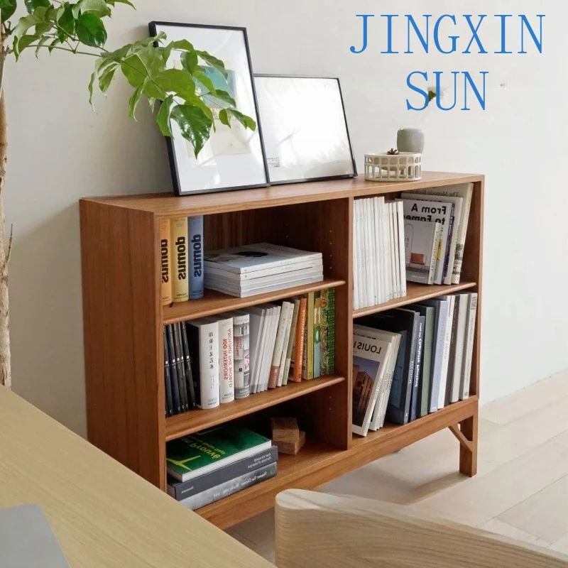 Vertical Storage Art Museum for Nordic Retro Solid Wood Through-Top Cabinet for Medieval Modern Space Living Room Bedroom