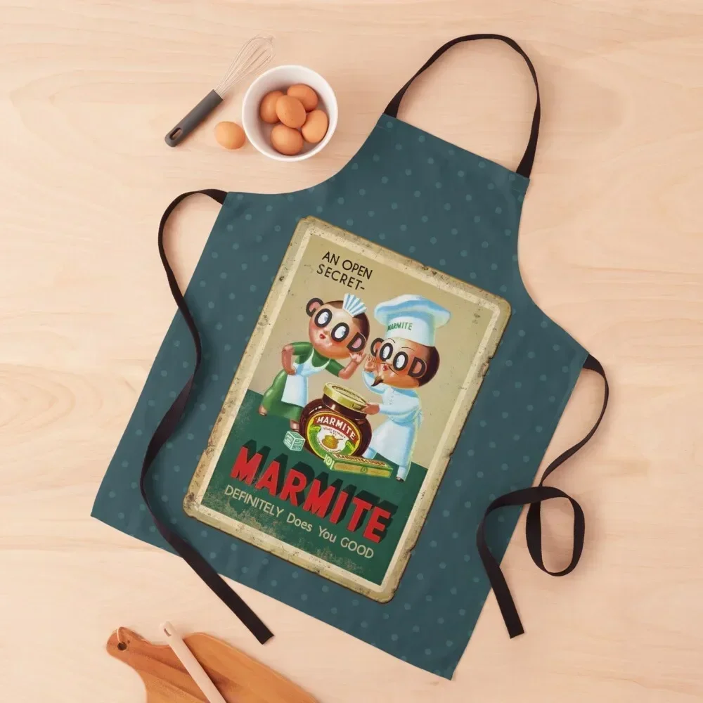 Vintage Marmite Advert (rusty sign style) - Marmite Definitely Does You Good - Nostalgic Food Ad Apron