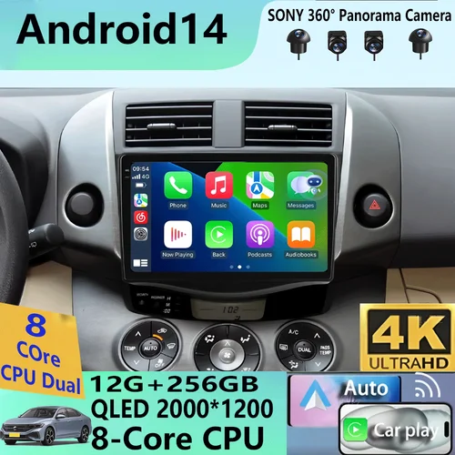Android 15 Carplay Radio Multimedia para Toyota RAV4 Rav 4 2005 - 2013 navegación vídeo DVD Autoradio estéreo 2din 4G + BT GPS