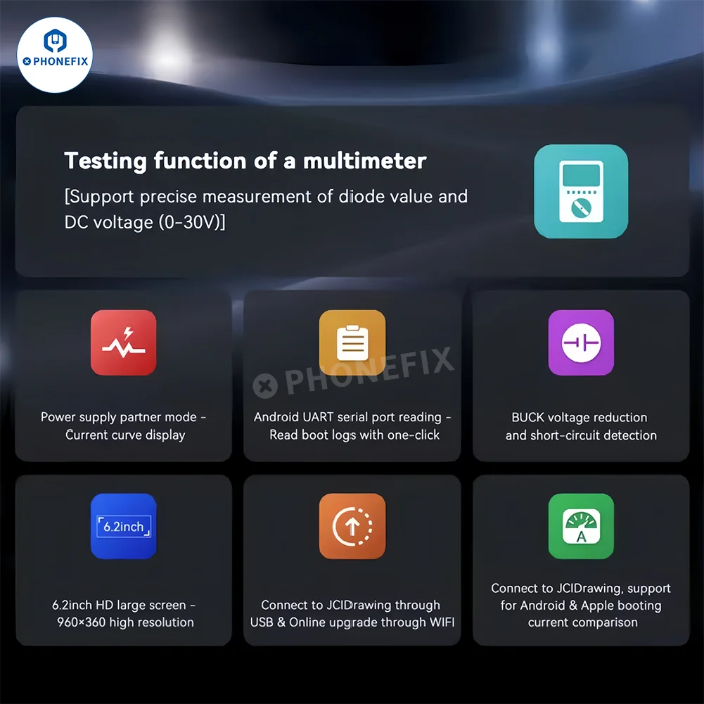 

JC D12 Цифровой детектор для ремонта телефона Android UART считывание последовательного порта, значение диода Измерение напряжения постоянного тока 0-30 В, обнаружение короткого замыкания