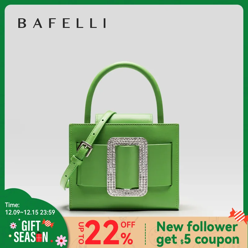 BAFELLI 2023 NEW FASHION PINK HANDBAG SHOULDER BOXY MINI ORIGINAL BAG CASUAL WOMEN\'S PURSE LUXURY BRAND DESIGNER LEATHER