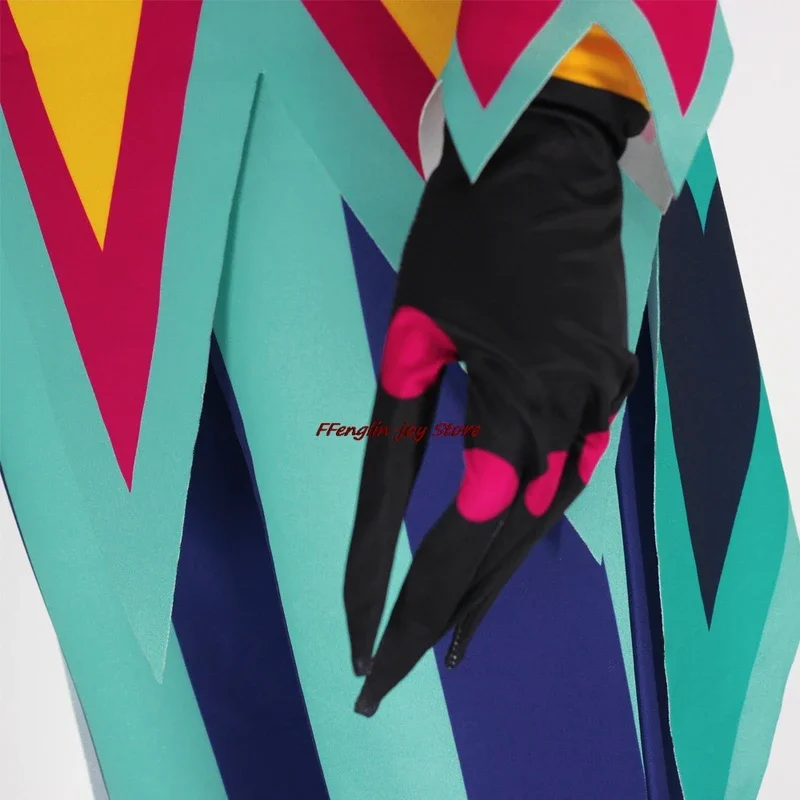 Fizzarolli kostum Cosplay topi Helluva bos Halloween setelan badut mewah Fezz ekor karnaval setelan pesta FullSet setelan Unisex XS-3XL