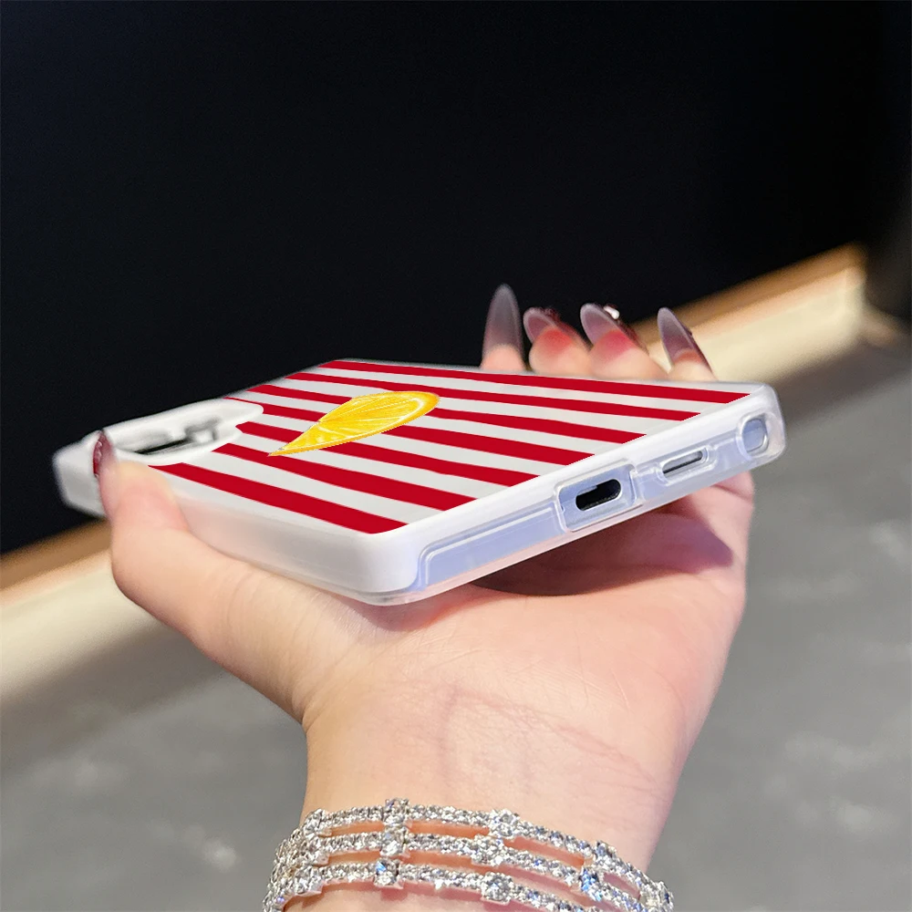 Gestreifter Zitronen-Case für Samsung Galaxy S21 S25 S24 S23 Ultra S22 Plus FE A56 A55 A54 A36 A35 A34 5G Einfache Farbblockierung Hülle – Detail 5