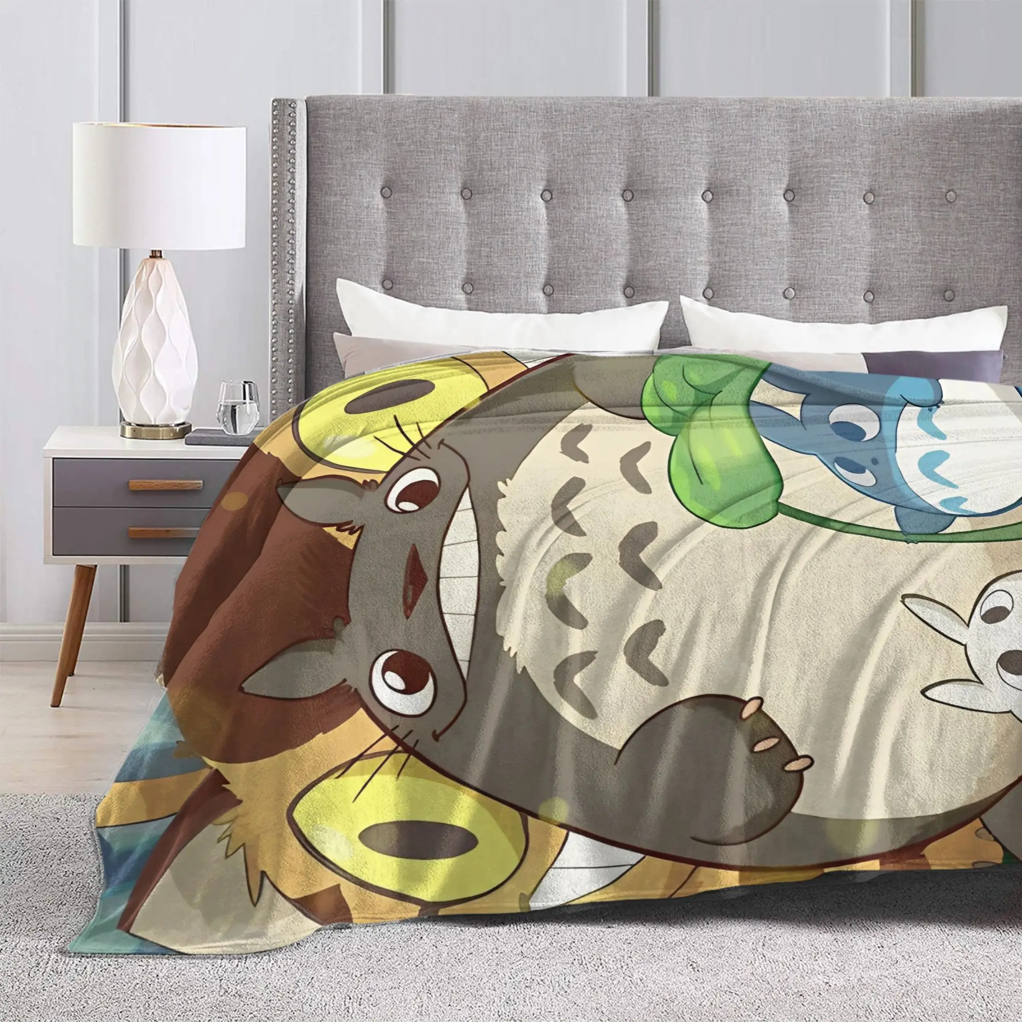 لطيف T-Totoros الفانيلا البطانيات الكرتون أنيمي مضحك رمي البطانيات للمنزل 125*100 سنتيمتر المفرش ، #3