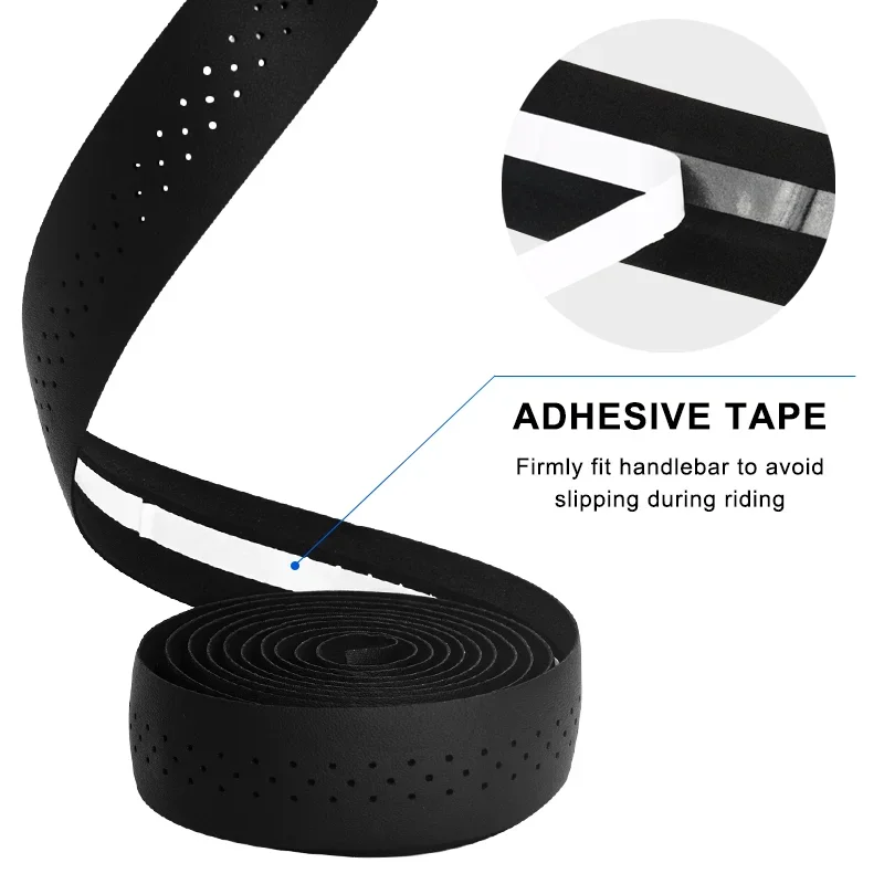 

Handlebar Tape MTB Road Bike PU Leather Perforated Belt Breathable Cycling Handle Wrap Straps Fixed Gear Belt Griptape
