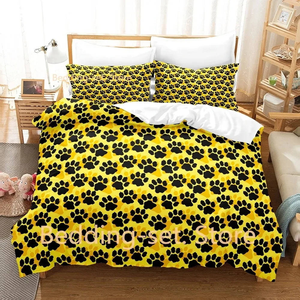 Cute Cat Claw Bedding Set Single Twin Full Queen King Size Bed Set Adult Kid Bedroom Duvetcover Sets Cartoon Cat Bed Sheet Set