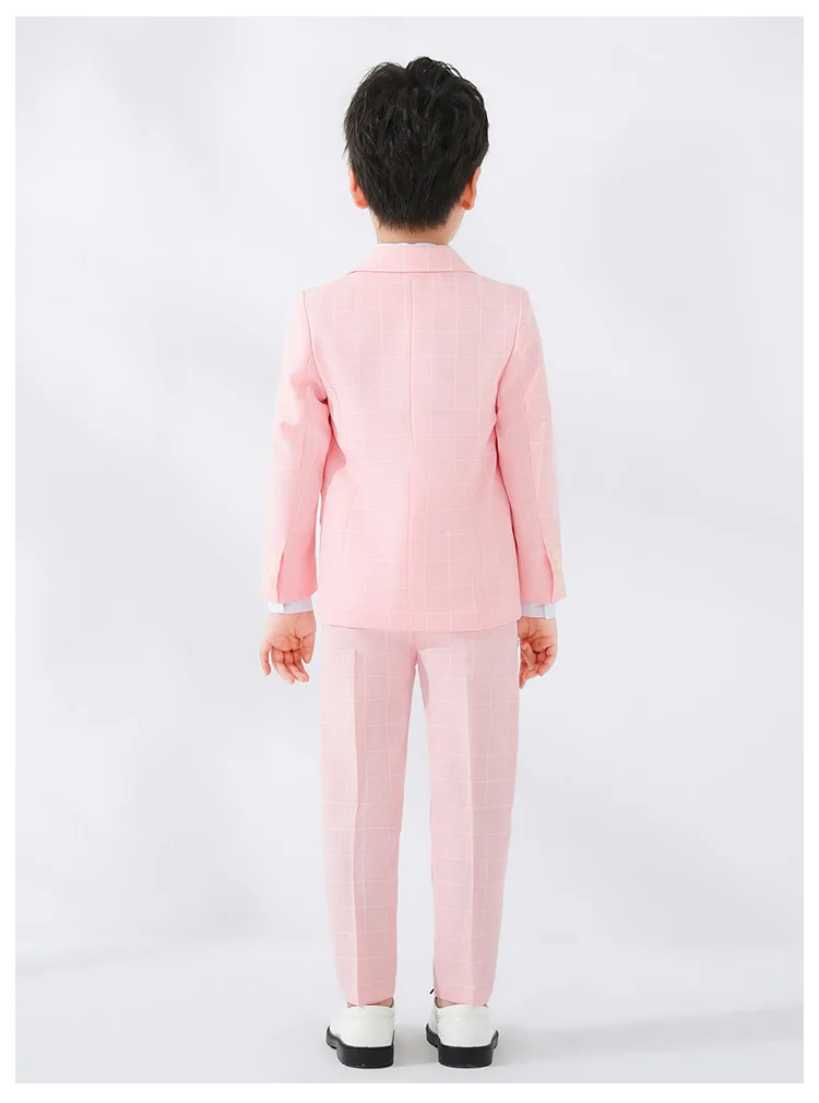 Boys Suit Wedding Ring Bearer Outfit Kids Formal Birthday Wedding Suit Set Children's Blazer Pants Bow Bowtie Dress Clothes
