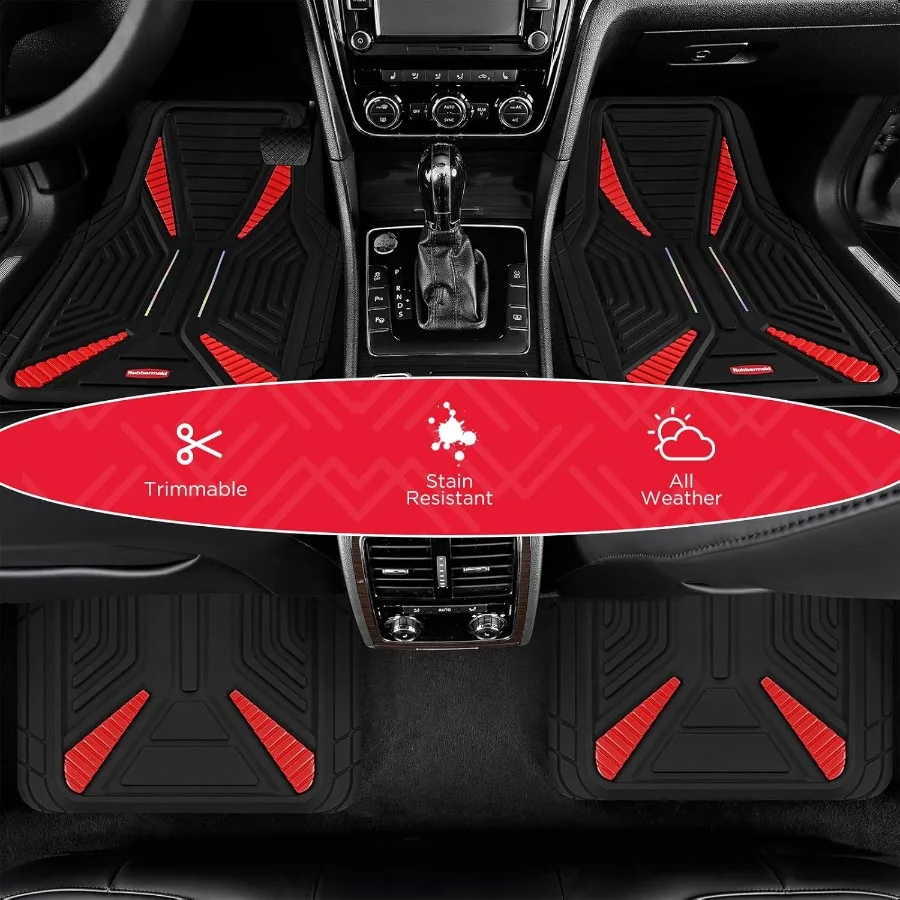 Car Mat Full Set Universal TrimtoFit HeavyDuty Car Floor Mats 4Piece Set for All Weather Protection Durable Rubber Mat for Cars