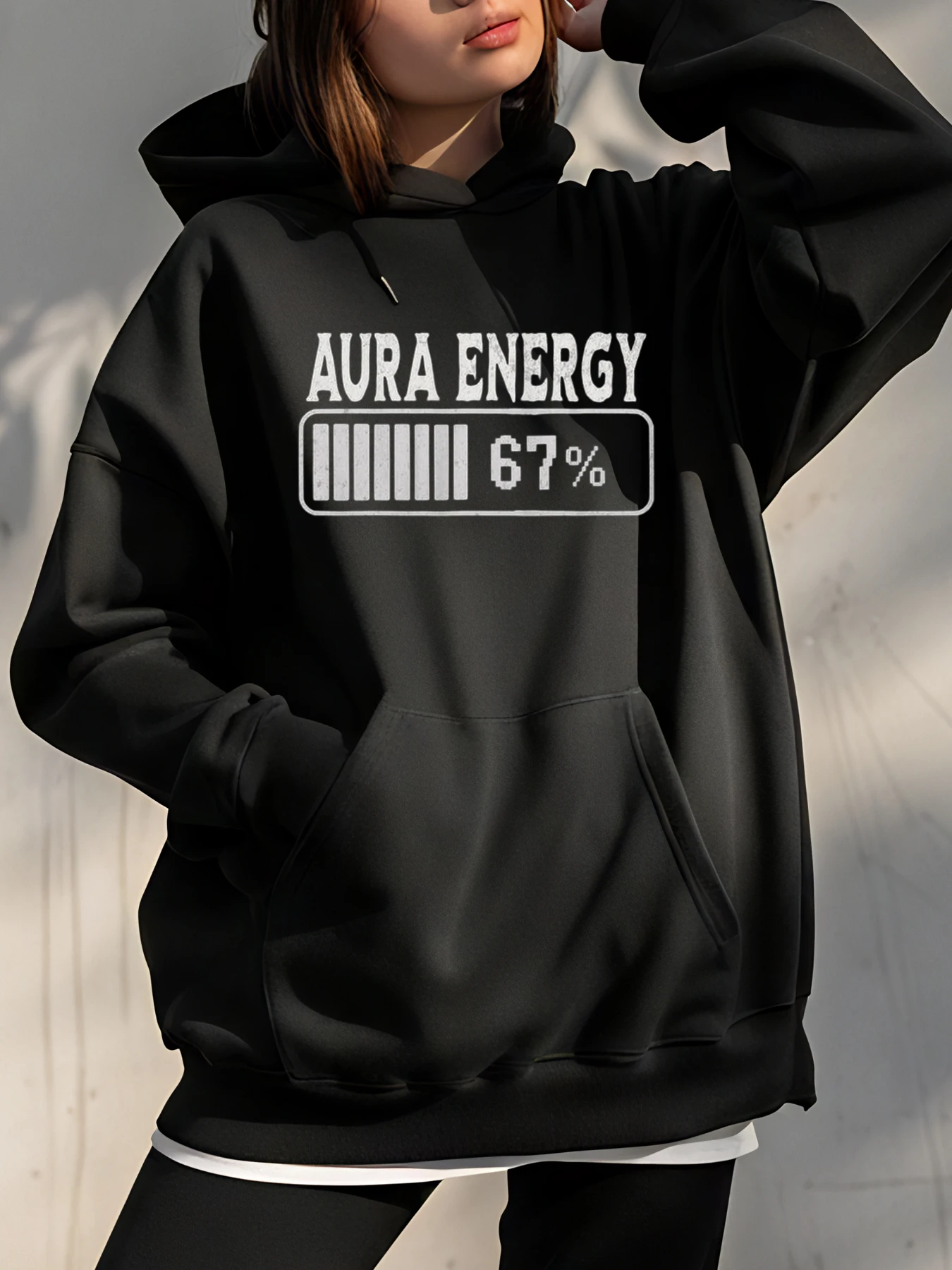 

Толстовка Aura Energy с графическим дизайном на батарейках для городского уличного стиля, женская повседневная одежда