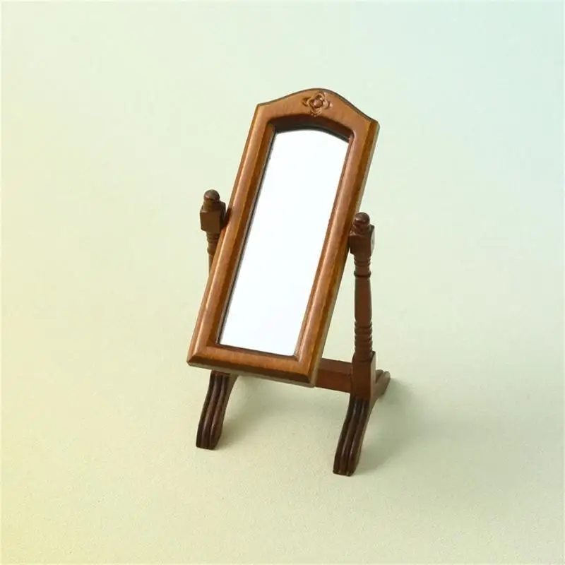 

Y88D 1/12 Scale Dollhouses Bedroom Mirror Miniature Furniture Scene Displaying Decors