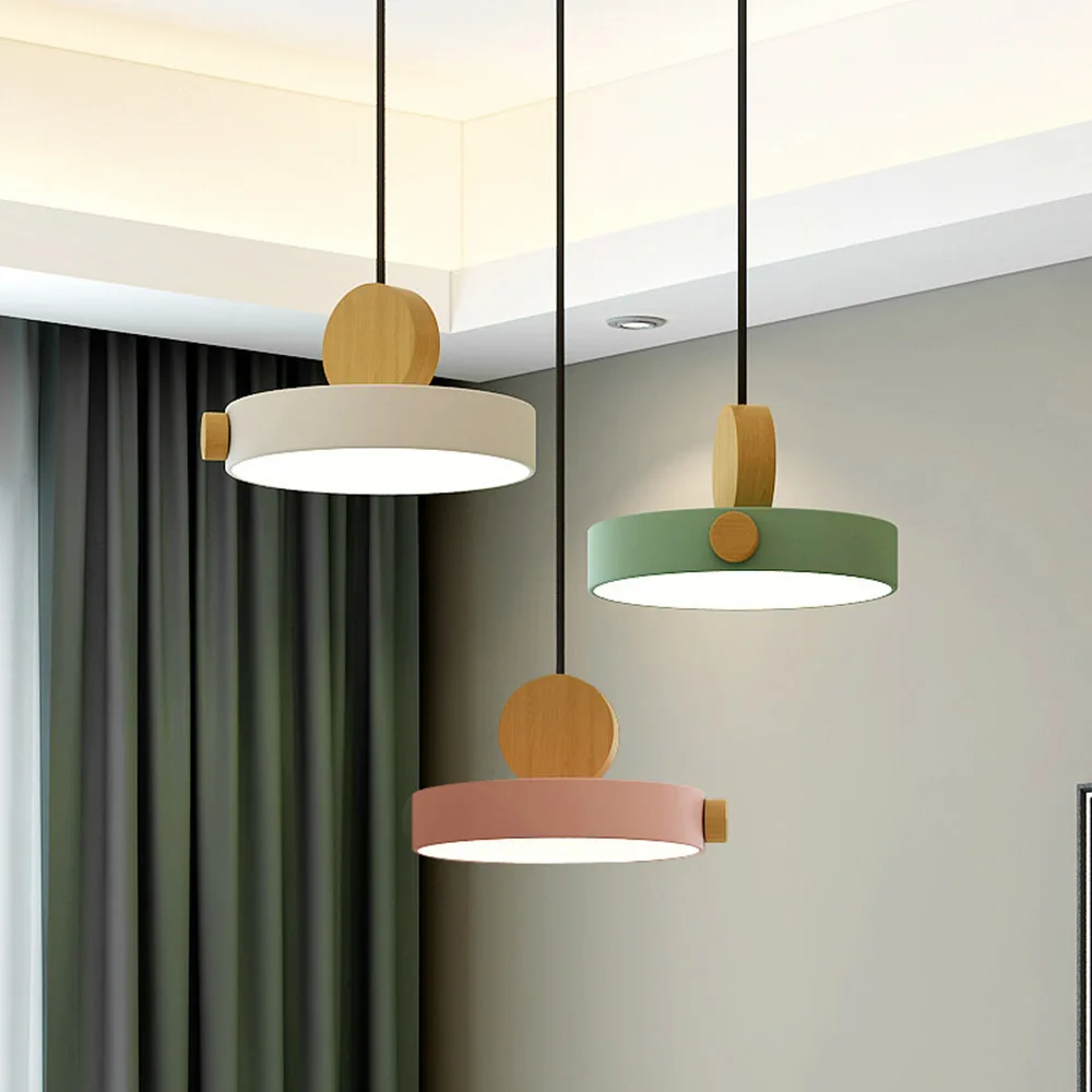 

Modern LED Pendant Lights Macaron Bedside Hanging Lamp Indoor Lighting Bedroom Living Room Home Decoration Light Fixt