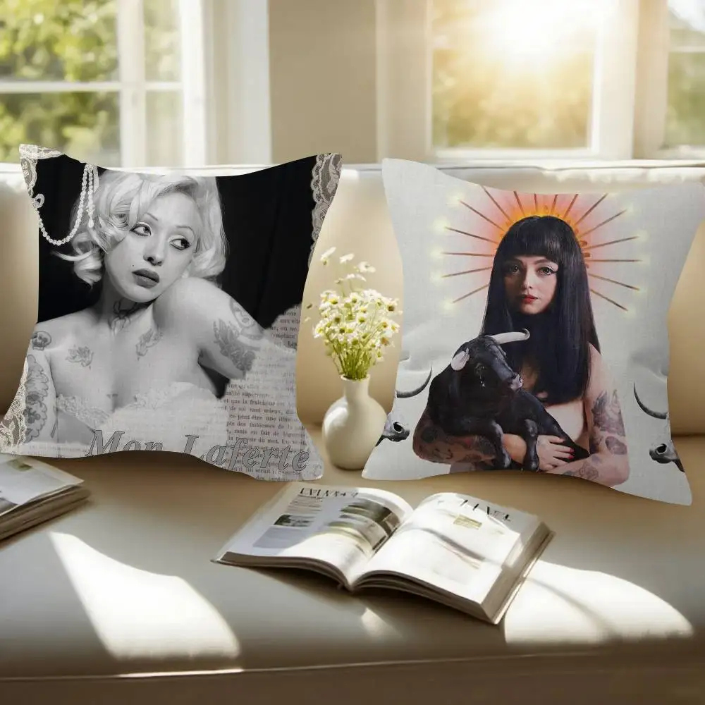 Singer M-Mon Laferte Music  Cushion Cover Car Throw Pillow Case For Sofa Car Christmas Gift 40x40cm 45x45cm