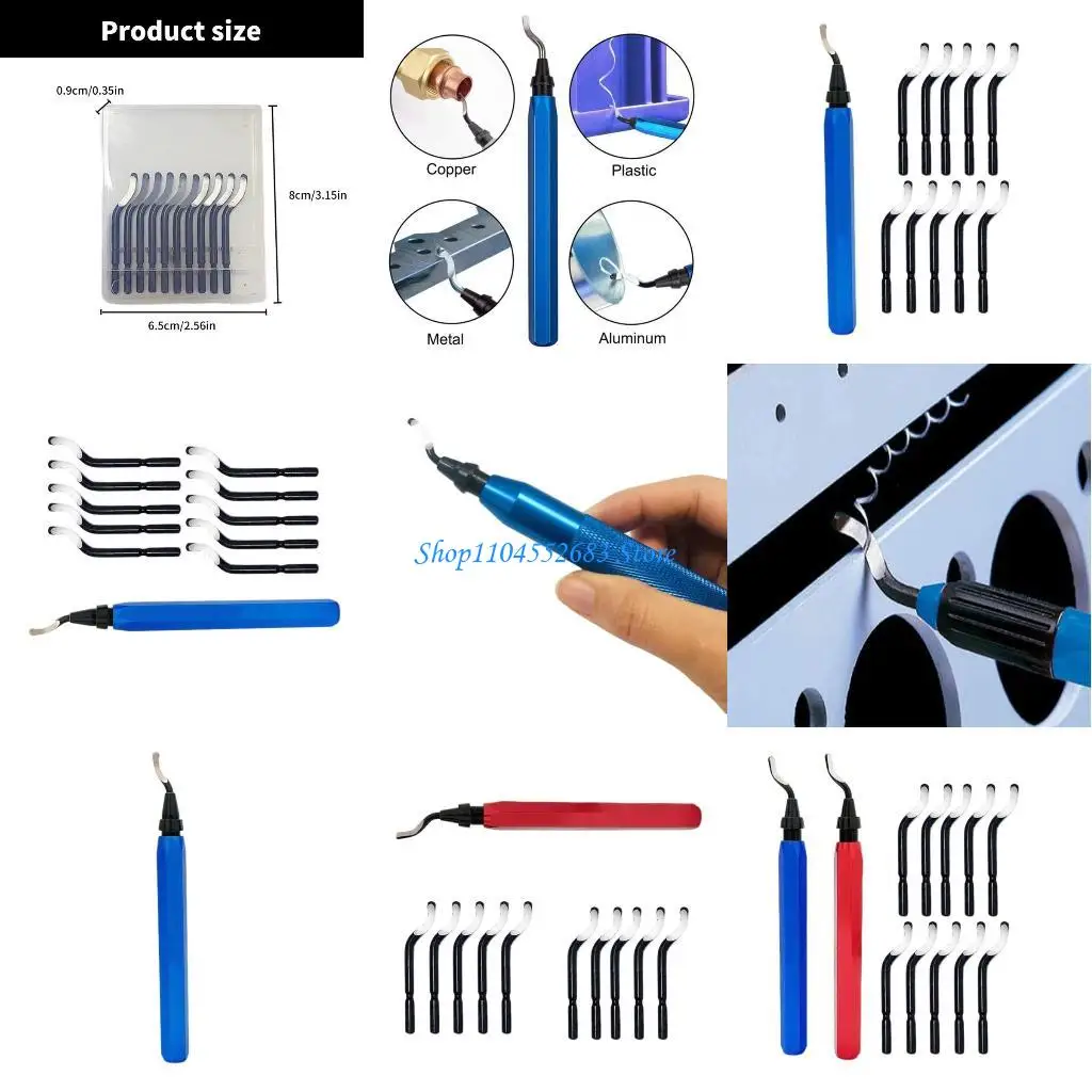 

Y6GD Metal Deburring Tool Rotatable Deburr Slicer Set with Handle Debur Slicer Burr