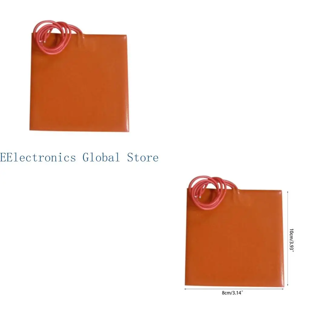 

462B Printer Flexible Silicone Heater Hotbed Mat 12V 20W Square Heated Bed Pad