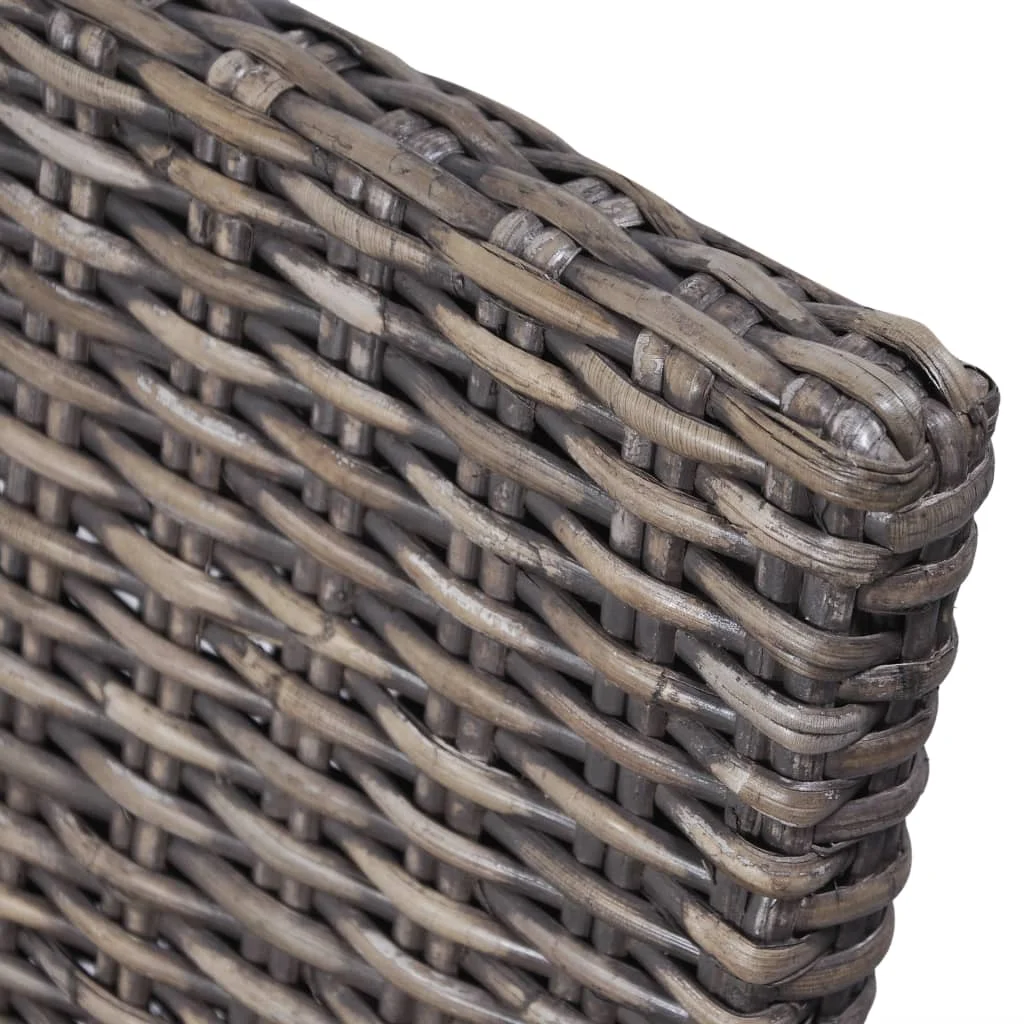 Dining Chairs 6 pcs Brown Kubu Rattan and Mango Wood kitchen Chair