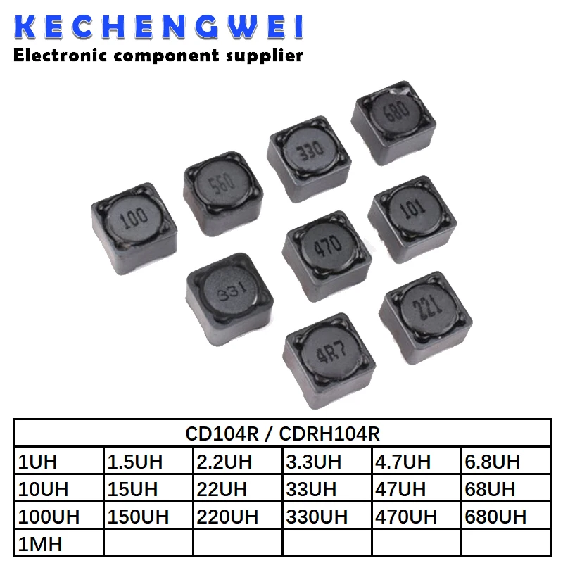 20PCS SMD Inducteur CD104R CDRH104R Puissance Inductance 2.2UH 3.3UH 4.7UH 6.8UH 10UH 15UH 22UH 33UH 47UH 68UH 100UH 150UH 220UH