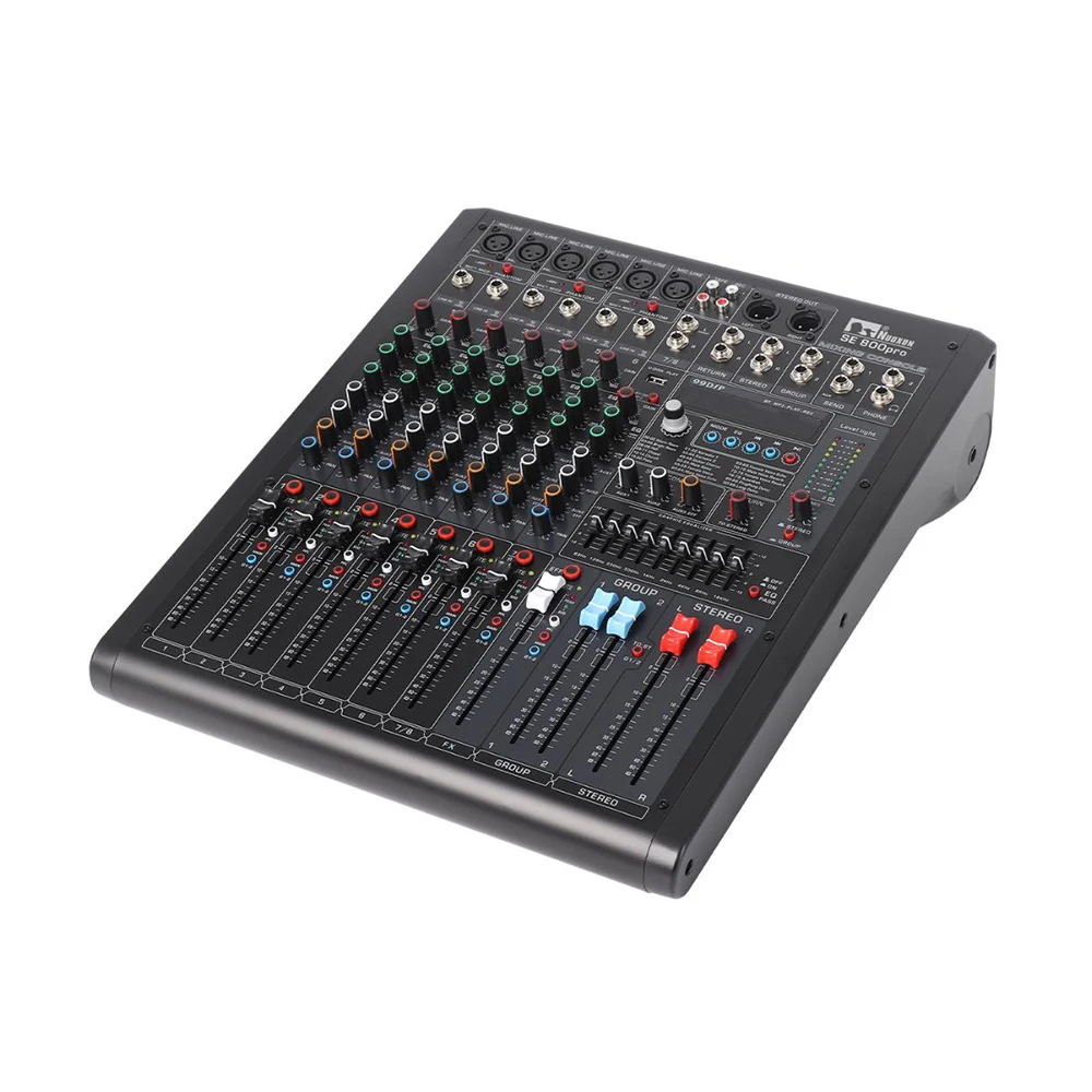 High Quality Studio Live Dj Controller Mixing Console Professional Audio Mixer 8 Channel