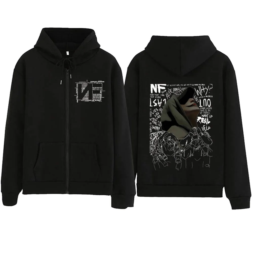 

NF Rapper Tour 2024 Zipper Hoodie Harajuku Pullover Tops Man Woman Sweatshirt Streetwear