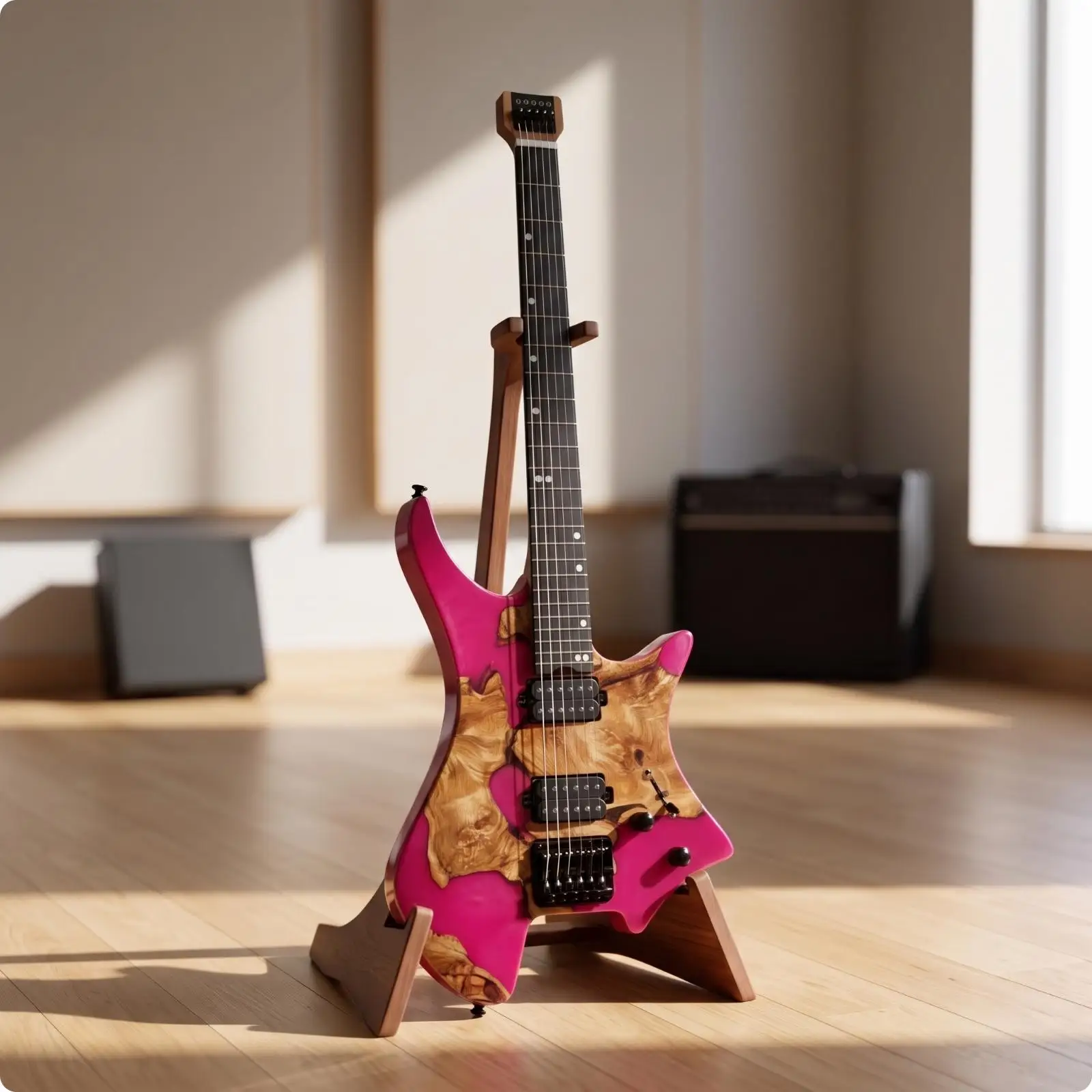 Chitarra Elettrica Headless Leggera Per Viaggi E Palcoscenico-image