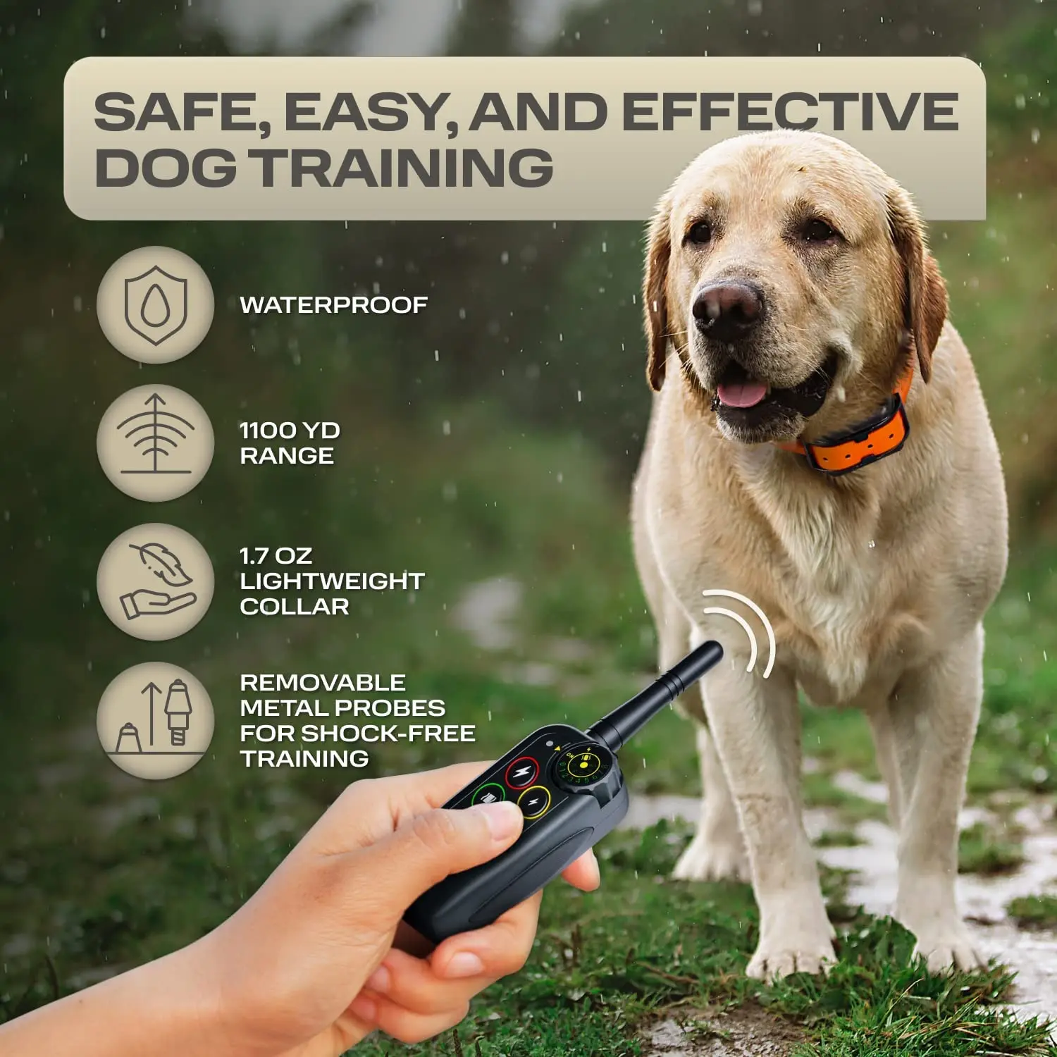 1000m Electric Dog Training Collar Remote Control Waterproof training dogs collars For All Size Shock Vibration Sound