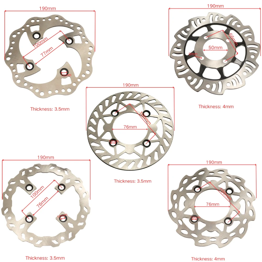 190mm Front Rear Brake Disk Rotor for Motorcycle 110cc 125cc 140cc 150cc CRF50 XR50 Dirt Pit Bike ATV Motocross Parts
