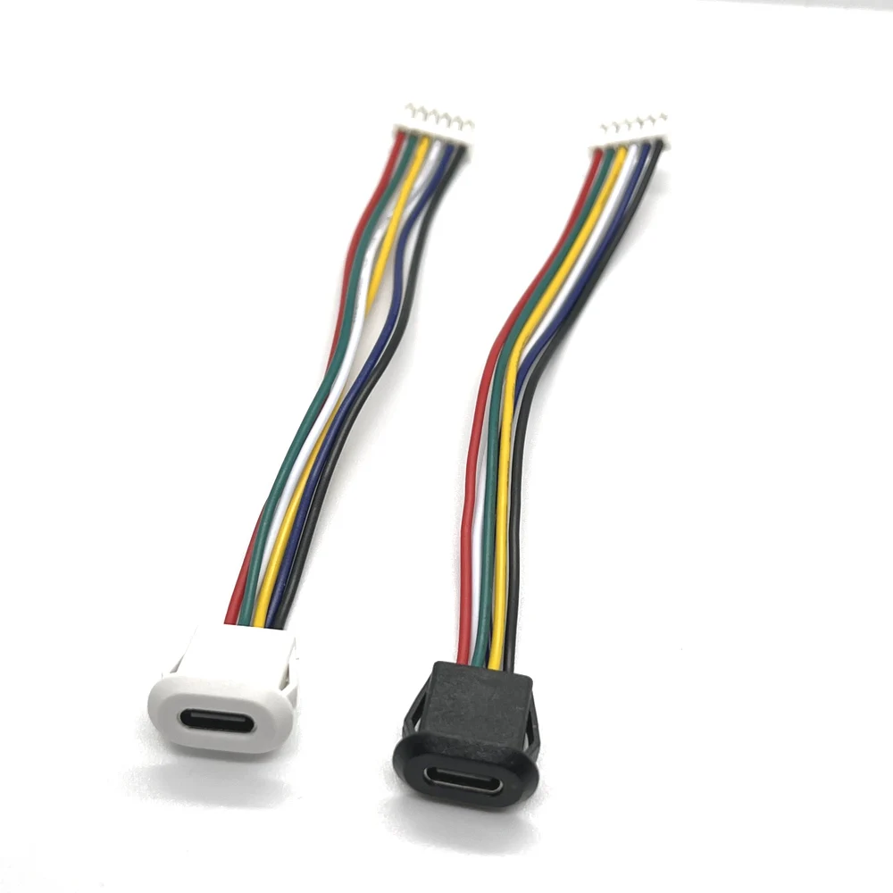 2 4 6-pinowe wodoodporne złącze USB typu USB-C Bezpośrednia kompresja żeńska podstawa Gniazdo żeńskie Interfejs ładowania z drutem spawalniczym — zdjęcie 5