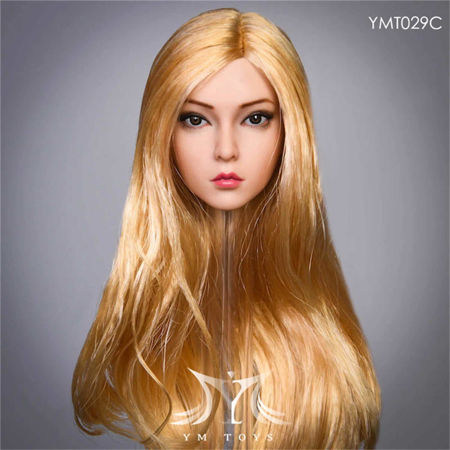 

YMTOYS 1/6 Golden Hair European Girl Head Sculpt Model Toys Suntan Face Fit 12'' TBLeague Phicen Action Figure