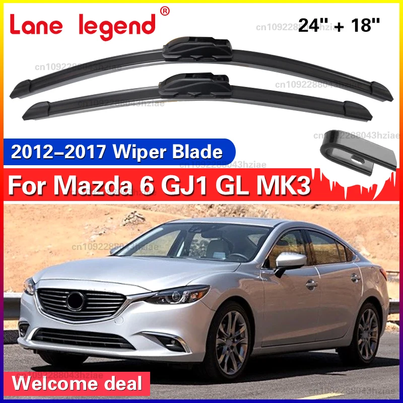 Für Mazda 6 GJ1 GL MK3 2012–2017 Wischer LHD Frontwischerblätter 24"+18" Windschutzscheibe Windschutzscheibe Sauberes Fenster Auto Regenbürsten