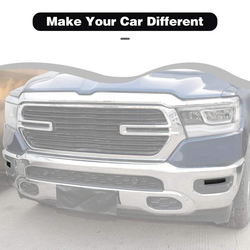 Pare-chocs avant de voiture noir fumé pour Dodge RAM 1500, protecteur de phare antibrouillard, autocollants de garniture de couverture, pièces extérieures, accessoires, 2018-2024