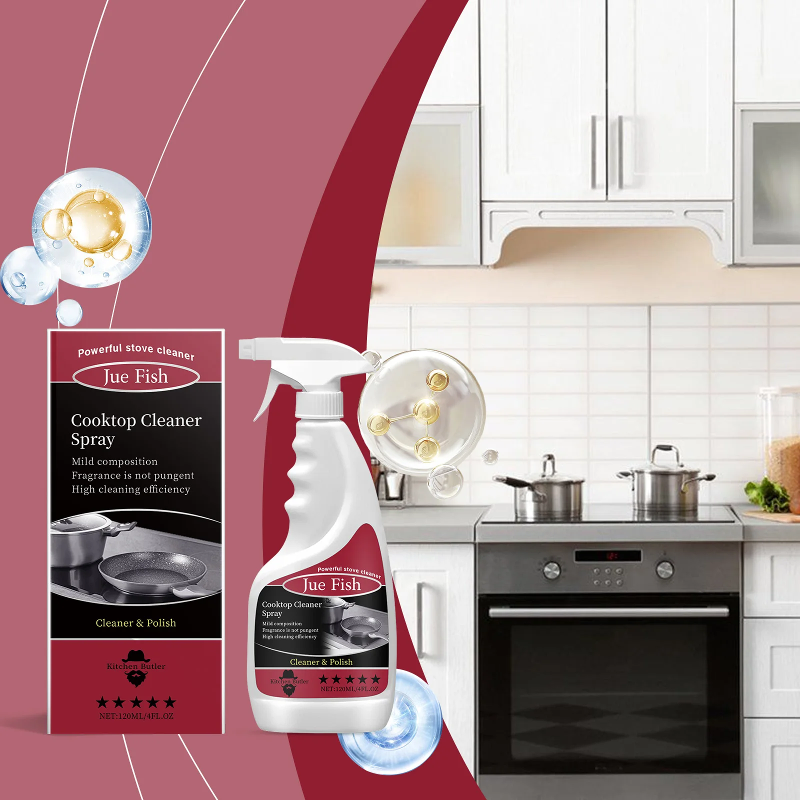 Powerful Cooker Foam Cleaner Quickly Dissolve Grease Eliminate Odors Remove Black Scale for Kitchenware Heavy Oil Cleaner Spray