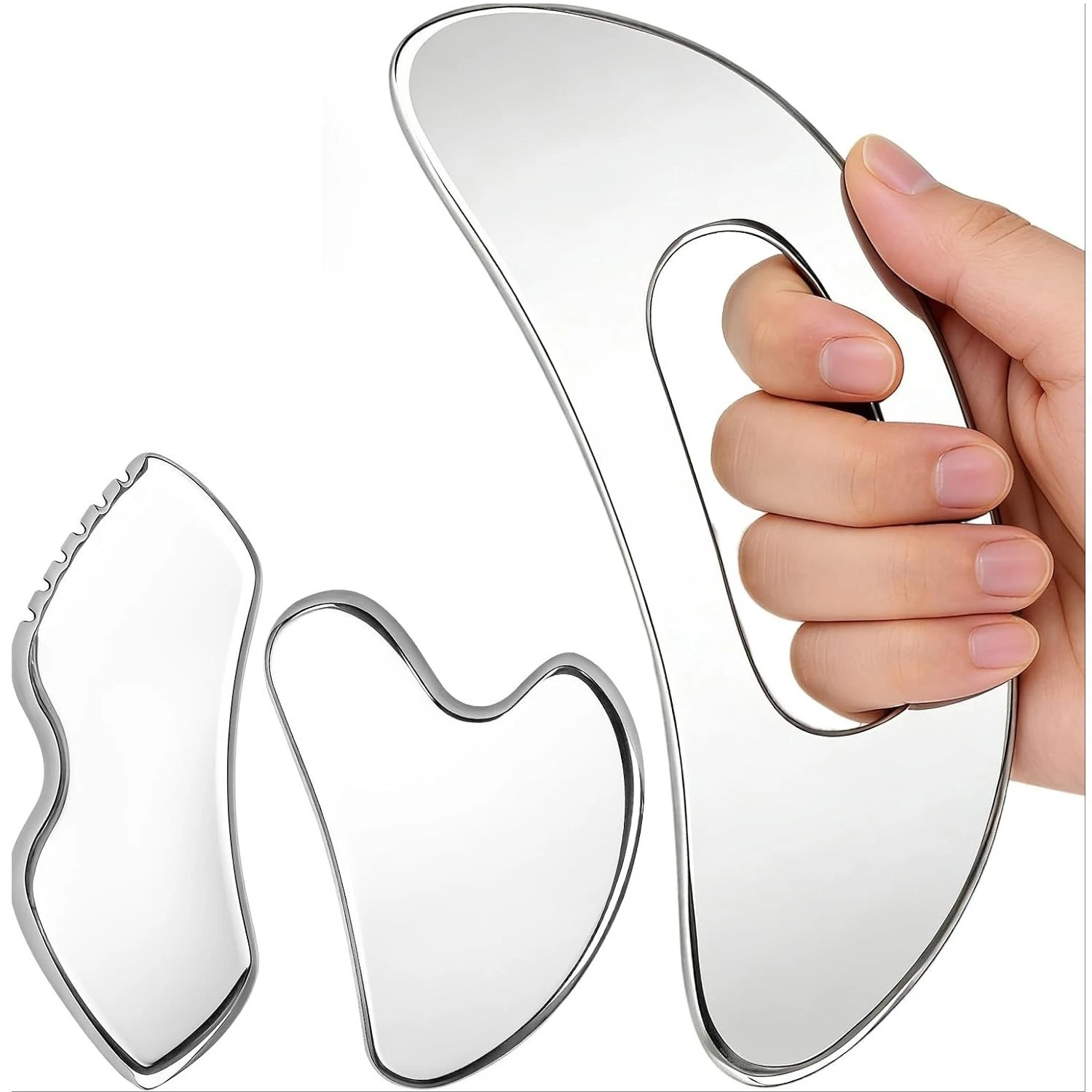 Ferramenta de Massagem Gua Sha em Aço Inoxidável, Raspador Muscular para Mobilização de Tecidos Moles, IASTM, Fisioterapia e Liberação Miofascial